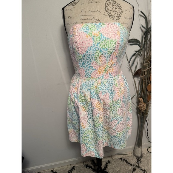 Lilly Pulitzer Dresses & Skirts - $248 LILLY PULITZER SZ 2 LOTTIE STRAPLESS SALISBURY LACE WOMENS‎ DRESS Flaw